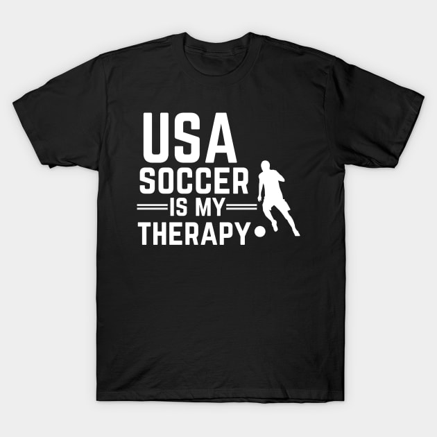 Usa Soccer Is My Therapy T-Shirt by NICHE&NICHE